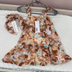 Janie and Jack Floral Ruffle Dress with Headband